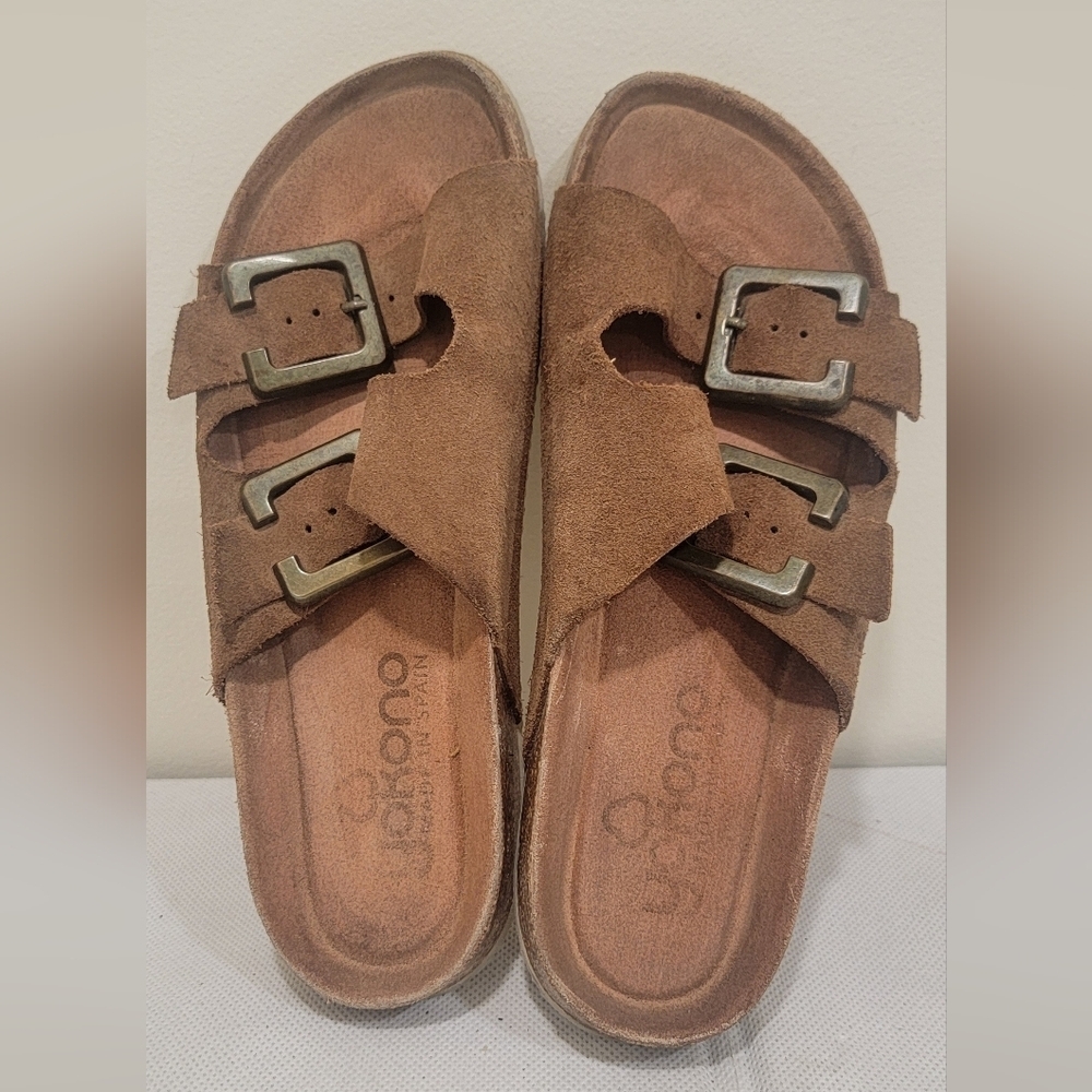 YOKONO LIGHT BROWN SLIDE STYLE SANDALS ( sz 10) - Picture 6 of 6